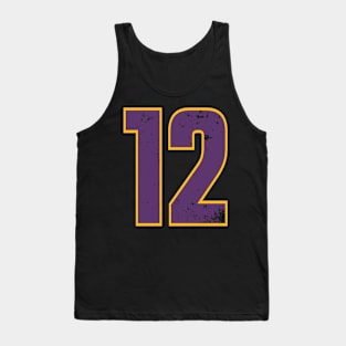 Purple and Yellow Basketball Jersey Number 12 BP-19 Tank Top